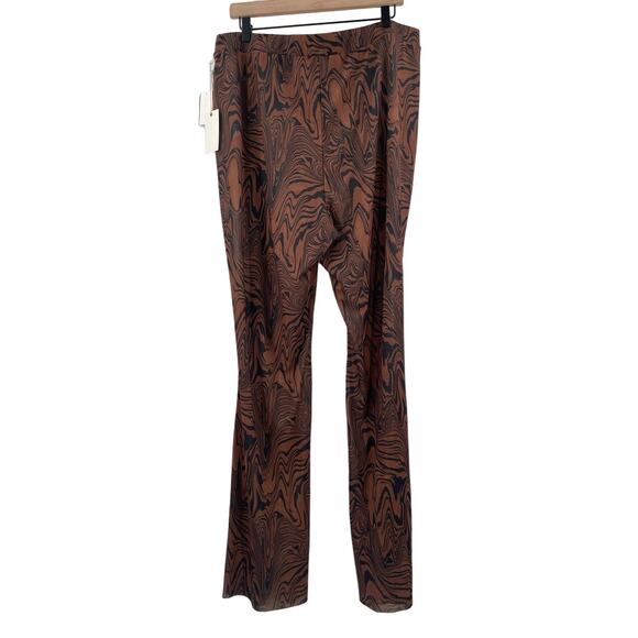 GOOD AMERICAN Mesh Flare Pants Size 3XL Plus Size Cover Up Sheer Chai Swirl NWT - Picture 2 of 12